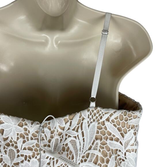 Marchesa Notte Satin Trim Guipure Lace Tulle Gown Bridal Dress Size 10 - Picture 9 of 13